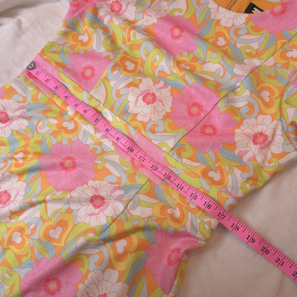 NWT Alexia Admor Moira Crewneck Mini Fit And Flare dress Bright 70's Retro Large - Picture 10 of 16